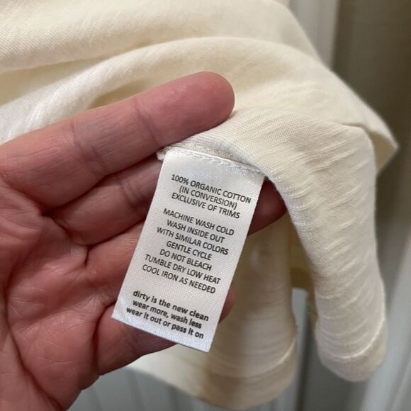 Toad & Co Primo T-Shirt Womens Size S Ivory Organic Cotton Logo Short Sleeve Top - Picture 5 of 9